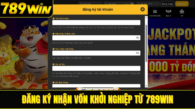 Đăng ký nhận vốn khởi nghiệp từ 789win