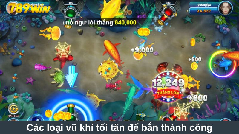 Bắn cá online: Game săn cá vui nhận thưởng liên tục 2 Các loại vũ khí tối tân để bắn thành công
